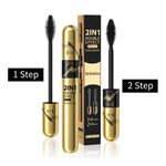 Professional Cosmetics Mascara Waterproof Base 2 in 1 Natural Eyelash Mascara Thick Curling 4D Double Head Mascara