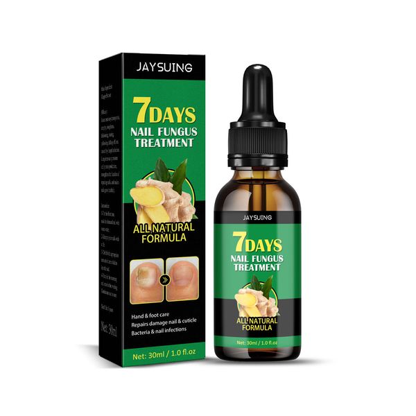JAYSUING 7 Days Foot Hand Care Ginger Fungus Treatment Nail Fungal Cuticle Serum 30ml