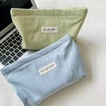 Custom Luxury Corduroy Striped Velvet Lightweight Travel Beauty Organizer Cosmetic Bag Makeup Pouch for Women Wed Promotion Gift