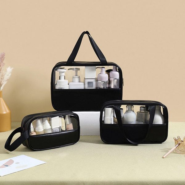 2024 New Custom Large Capacity Makeup Bag Personalized PVC Transparent Women Cosmetic Bag